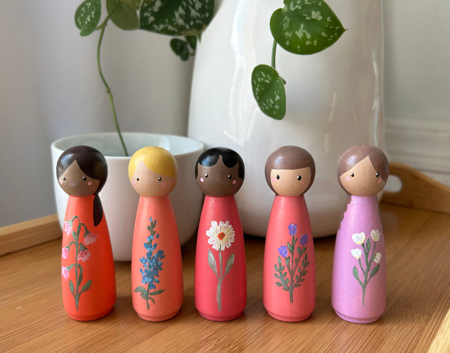 Botanical Peg Dolls - Set of 5