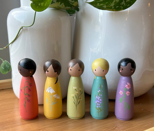 Botanical Peg Dolls - Set of 5