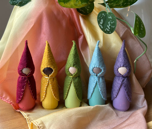 Rainbow Steiner Peg dolls - Set of 5