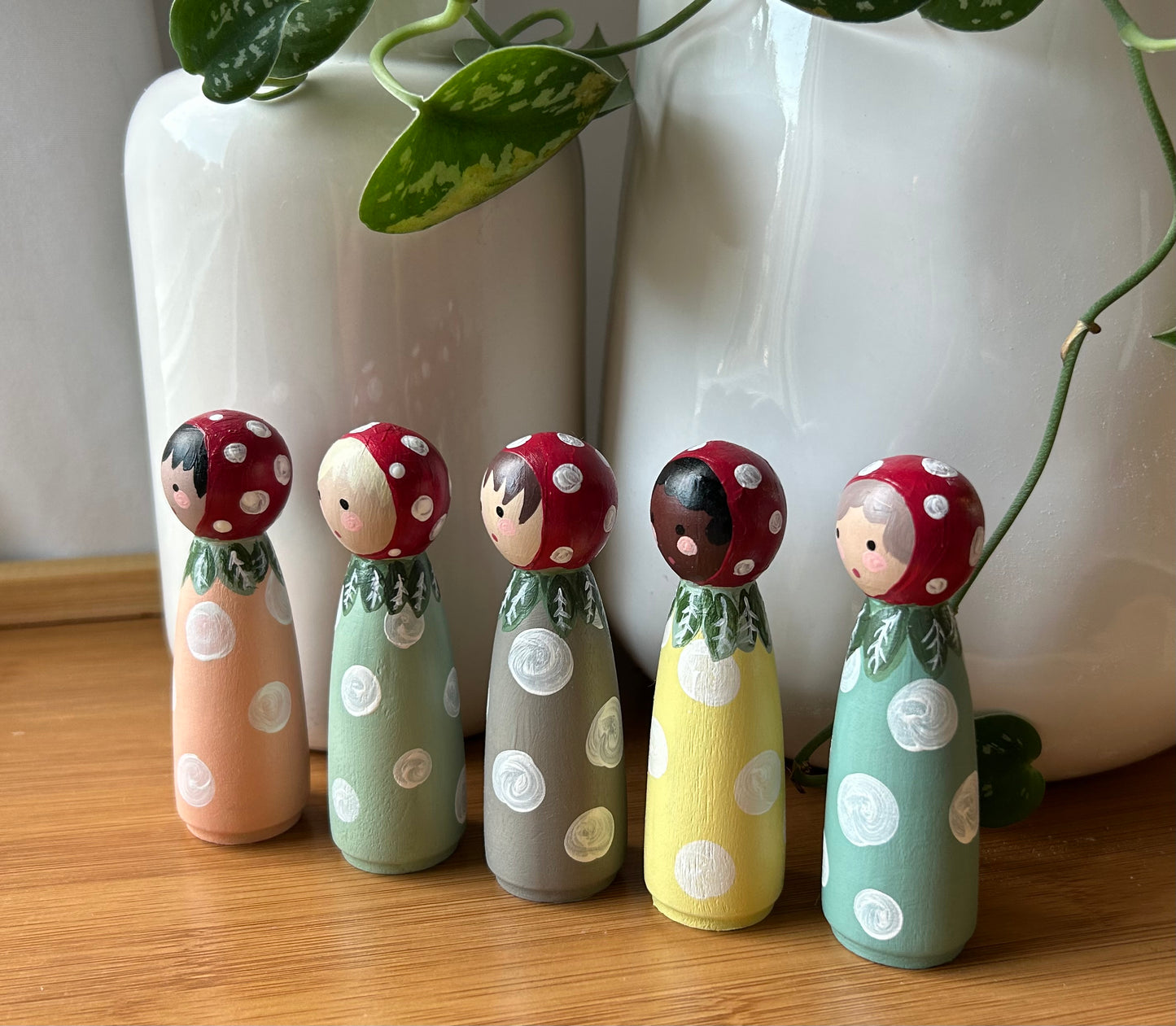 Mushroom Peg Dolls - Set of 5
