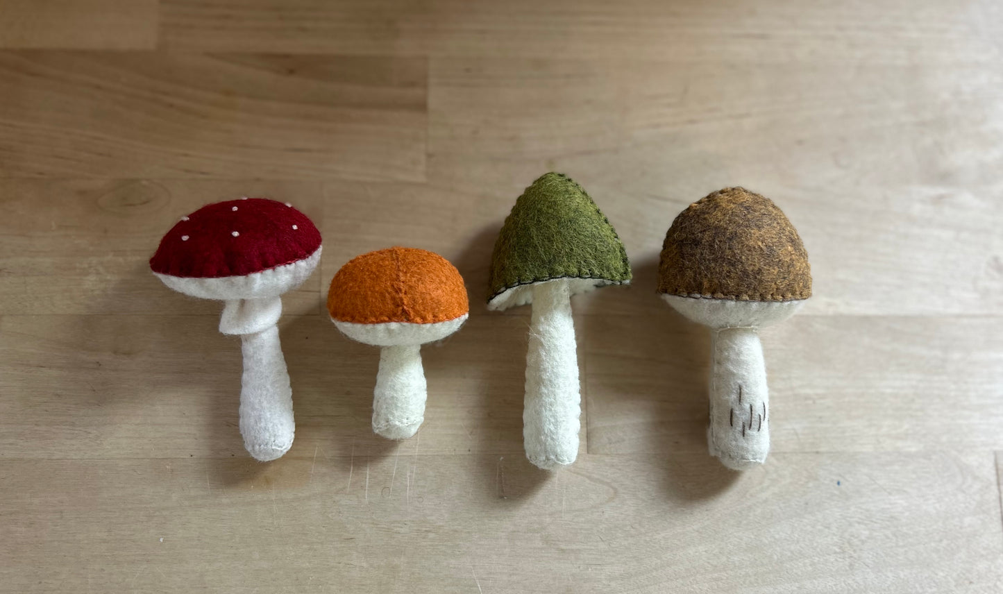Felt mushroom - Set of 4