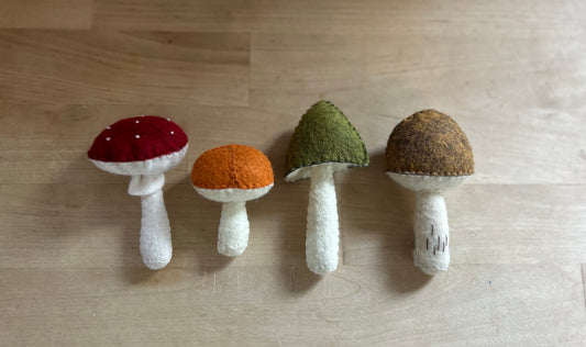 Felt mushroom - Set of 4