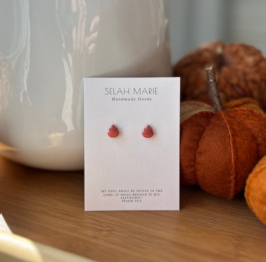 Miniature Fall Leaf Stud Earrings