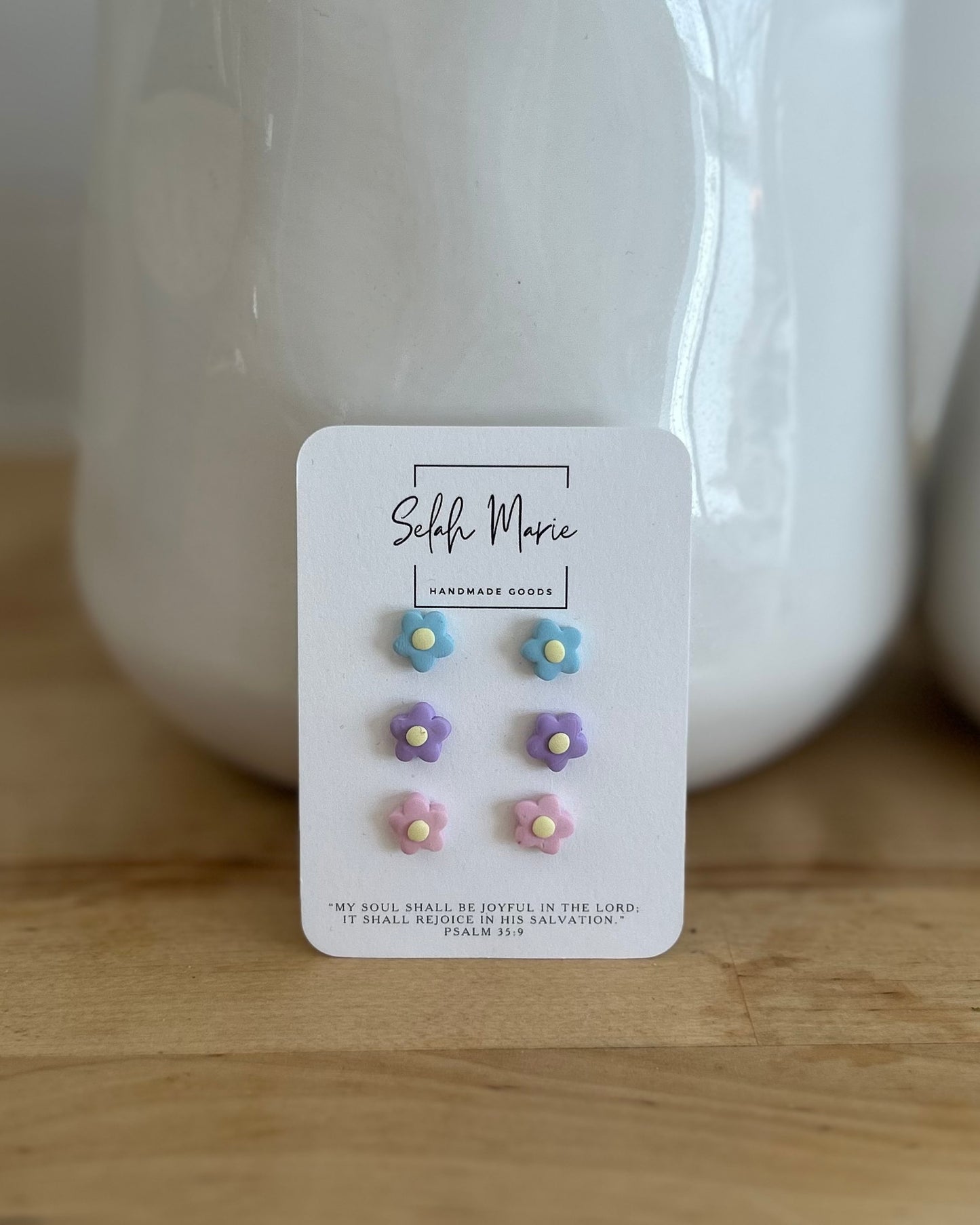 Itty Bitty Flower Stud Earrings - pack of 3