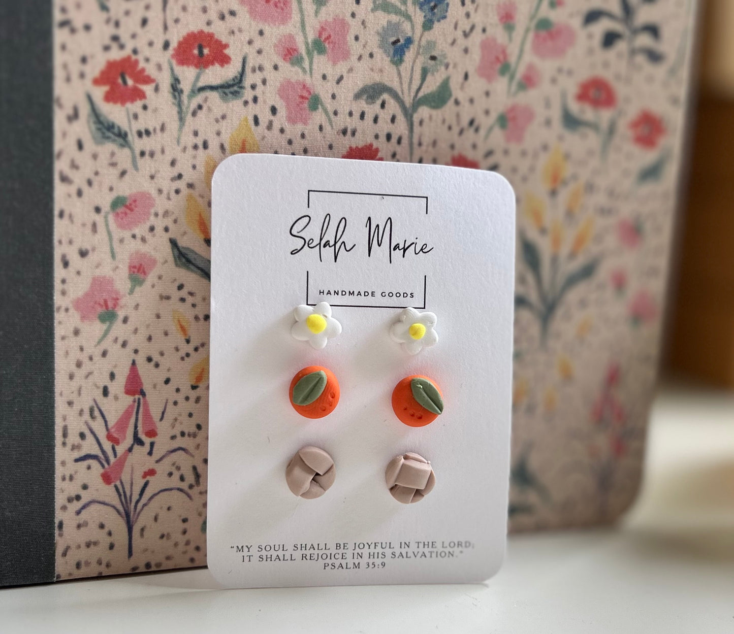 Fruit Pie Stud Earrings - Pack of 3