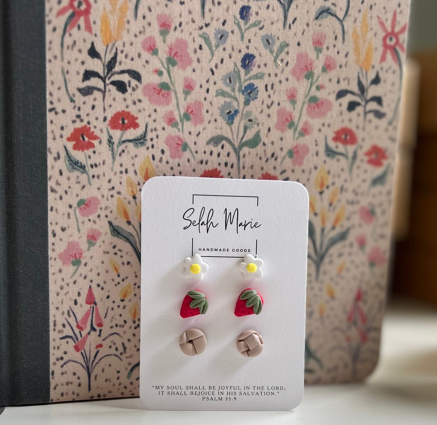 Fruit Pie Stud Earrings - Pack of 3