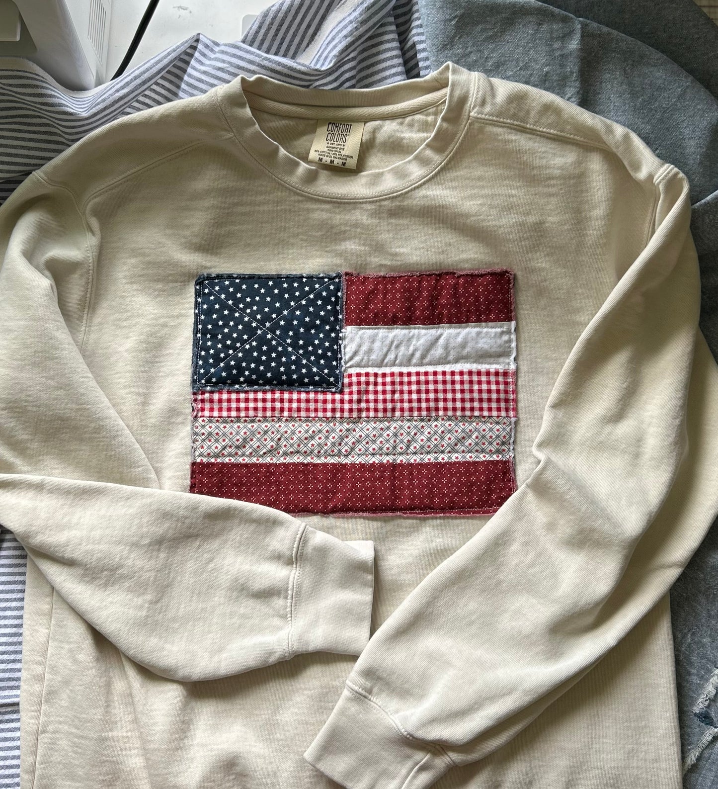 Quilted American Flag Shirt/Sweatshirt