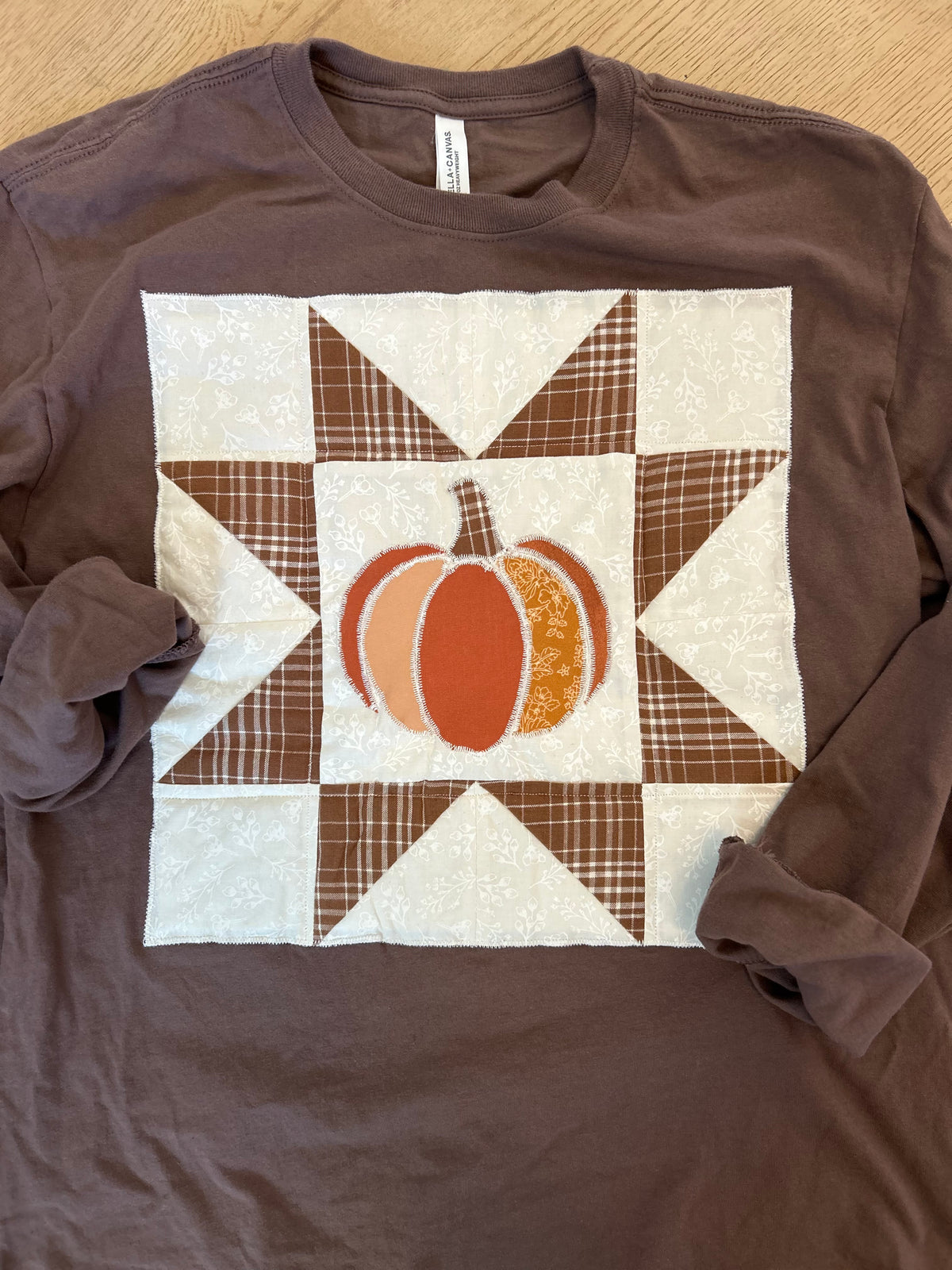 Pumpkin quilt Block Heavyweight Long sleeve shirt