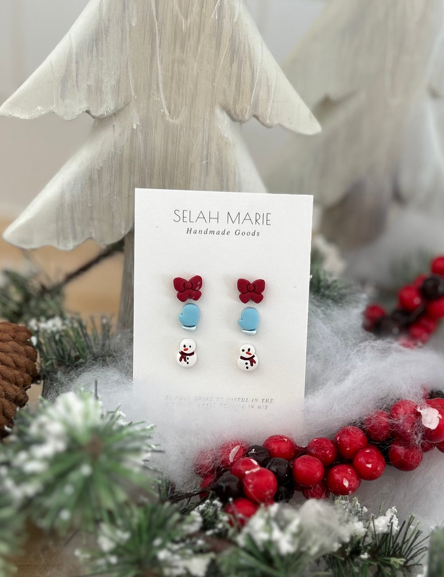 Winter Stud Earrings - Pack of 3