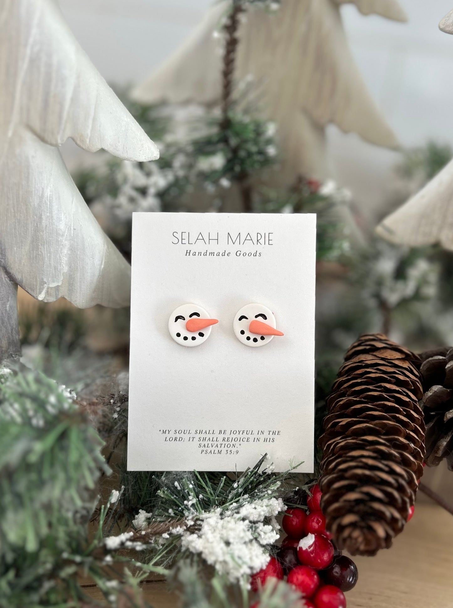 Snowman Head Stud Earrings