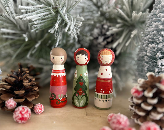 Holiday Design Peg Girls - Set of 3